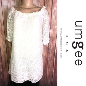 Umgee Lace Off Shoulder Dress